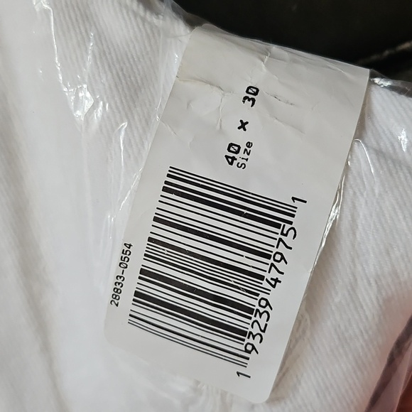 New In Plastic LEVI'S White Distressed 512 Slim Taper Fit Warp Stretch 40 X 30 - Picture 5 of 12